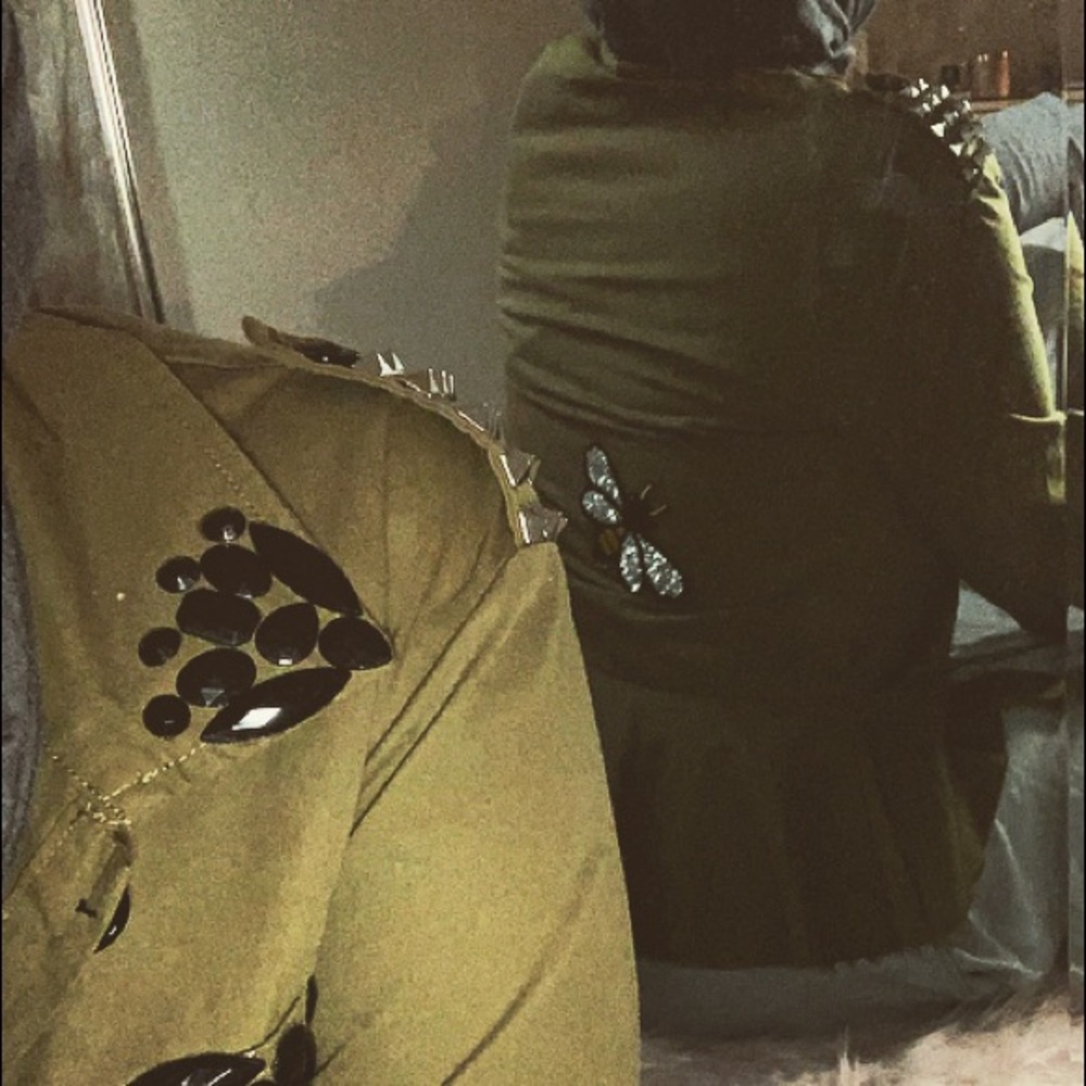 Peplum Military Jacket With Studs